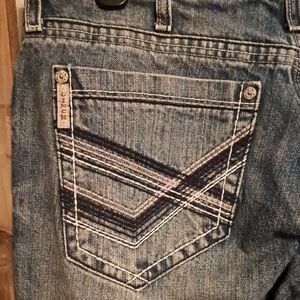 Cinch Blue Bootcut Jeans with Distinctive Stitching